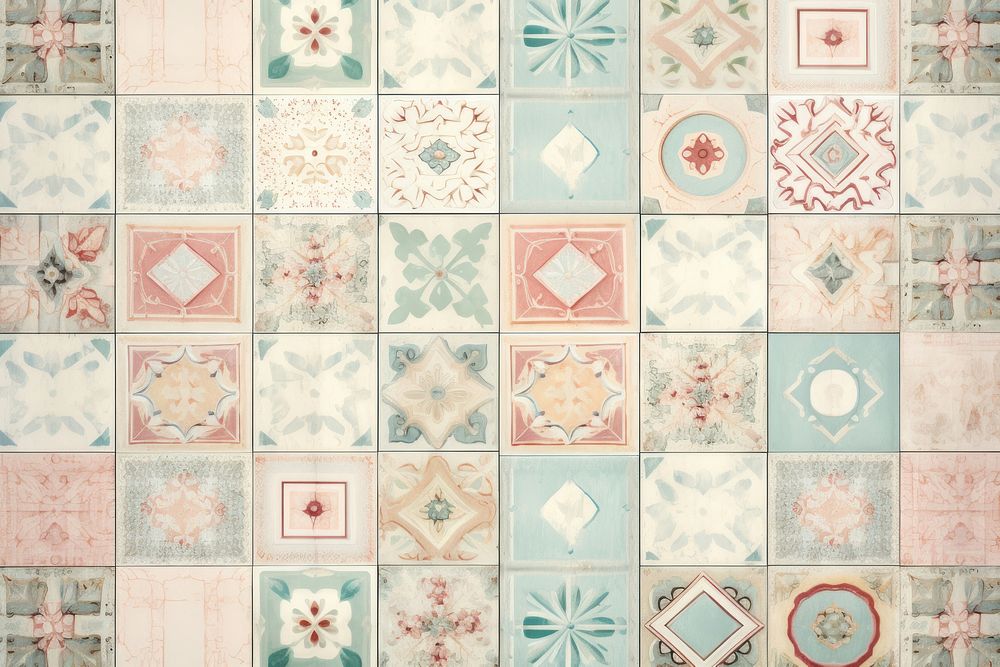 Pastel tiles wall pattern patchwork backgrounds.
