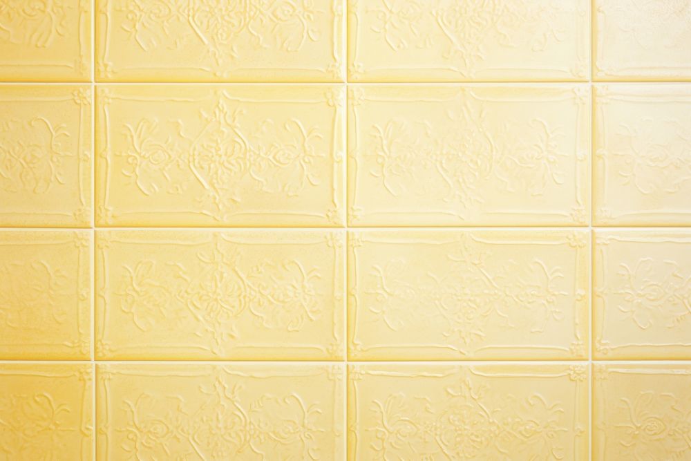 Pastel yellow tiles wall backgrounds pattern architecture.