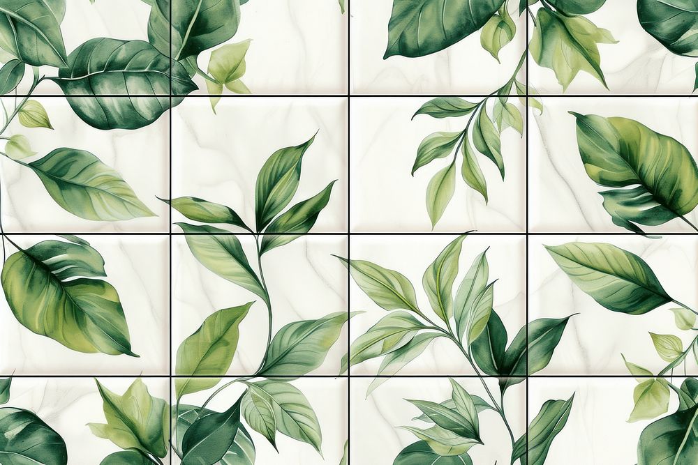 Tile backgrounds pattern plant.