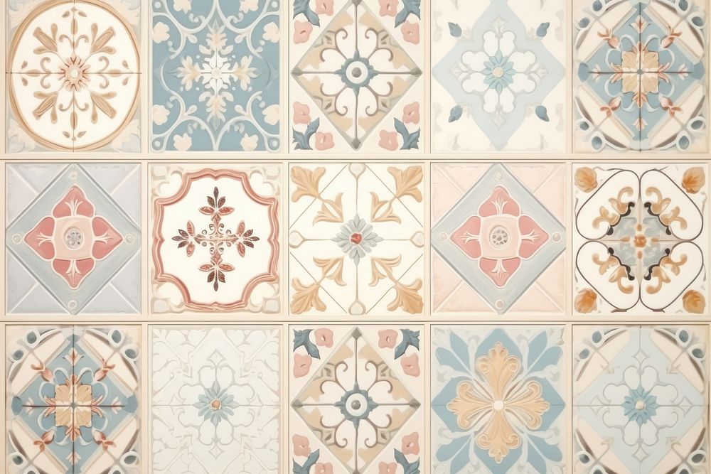 Pastel tiles pattern backgrounds floor.