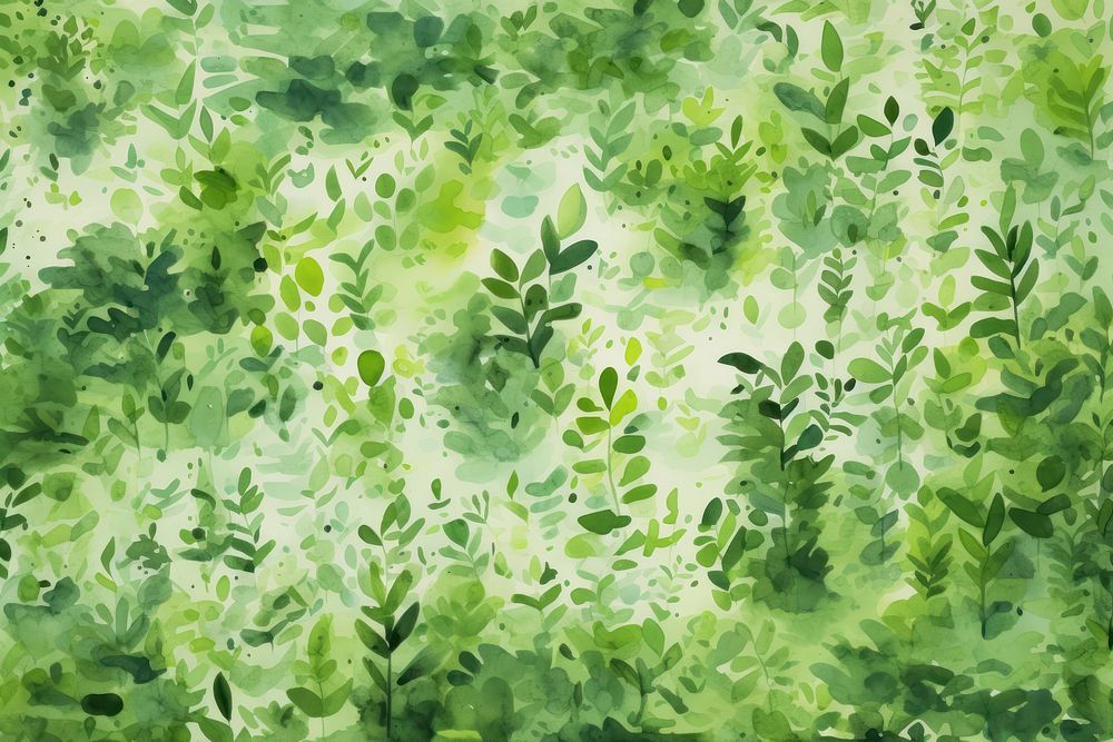 Watercolor of the jungle pattern plant outdoors.