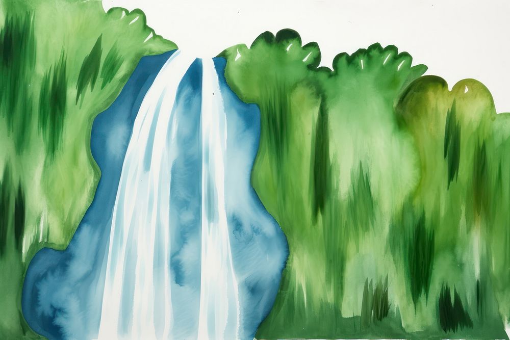 Waterfall outdoors painting nature.