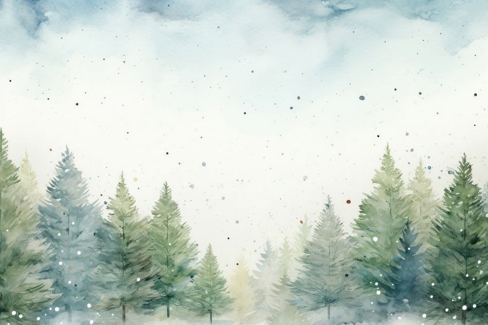 Christmas trees border background snow backgrounds landscape.