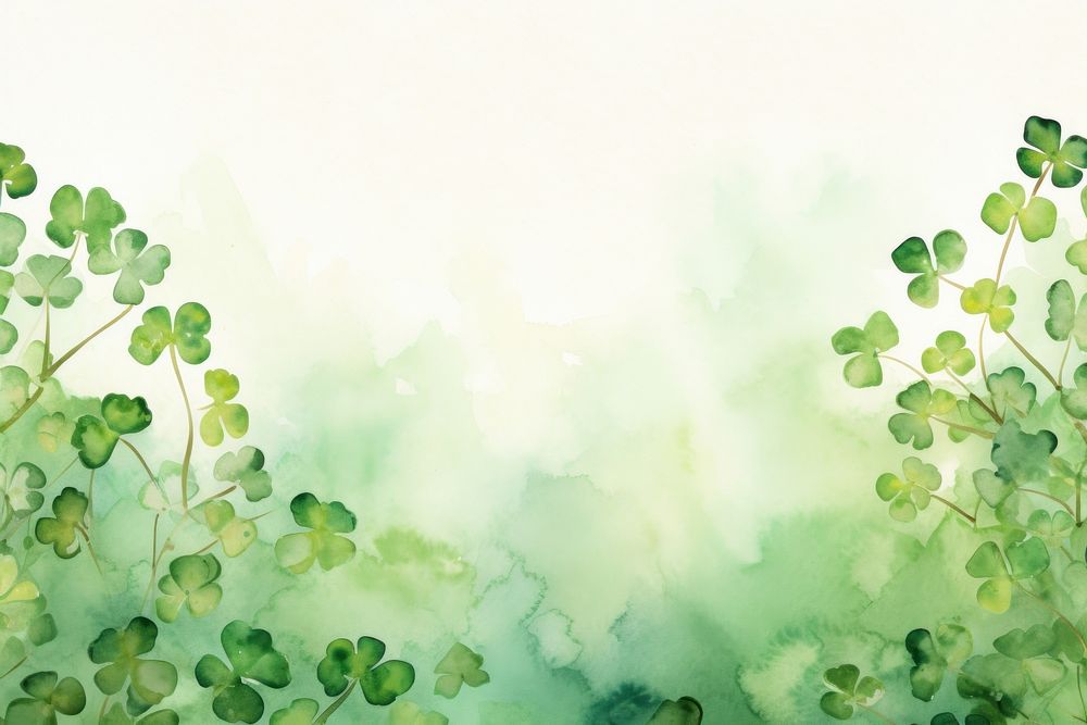 Clovers border background backgrounds painting plant.
