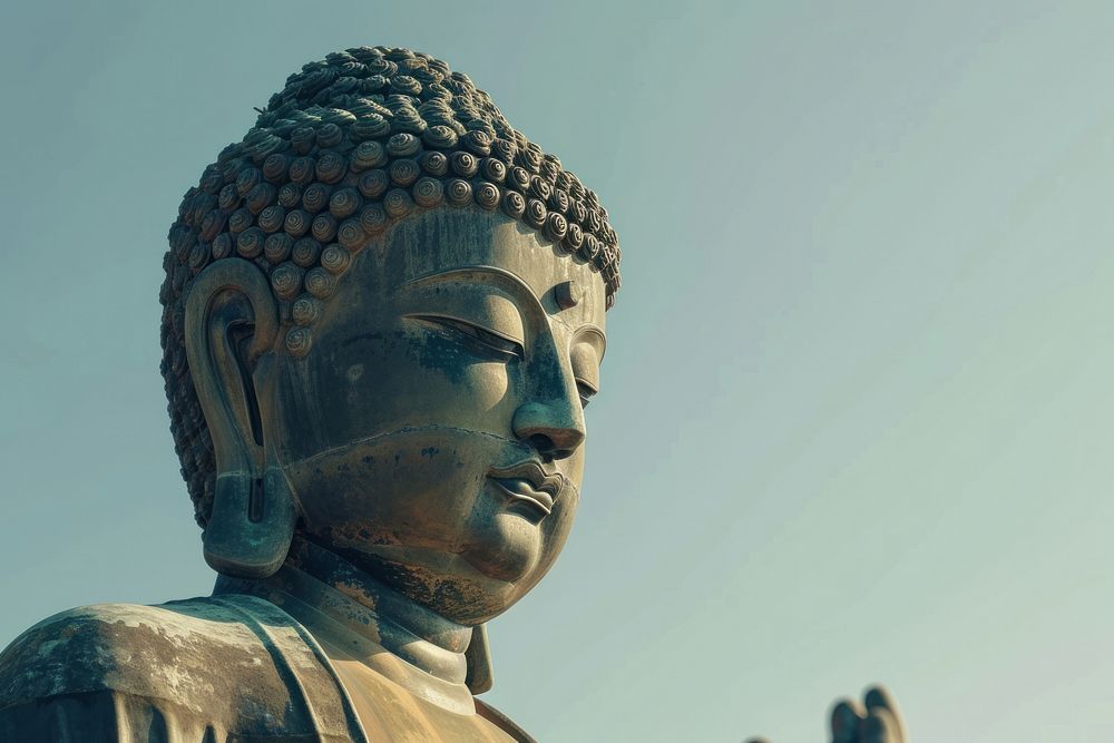 A beautifull statue of budha monument representation spirituality architecture.