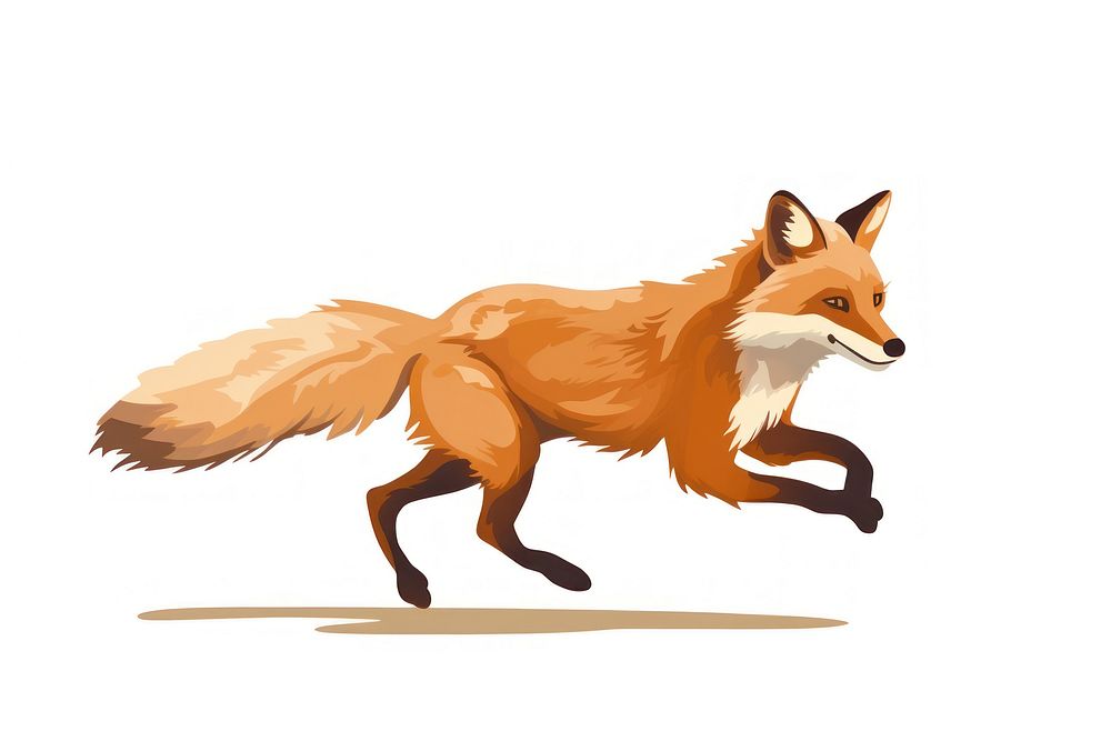 Fox running wildlife cartoon animal.