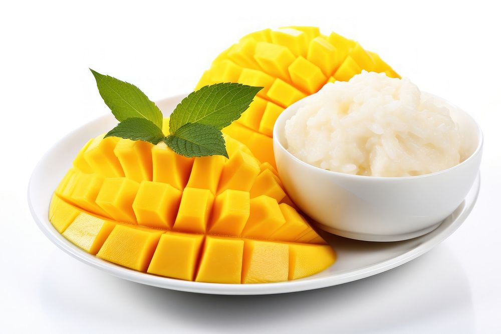 Mango sticky rice and coconut milk dessert mango fruit.