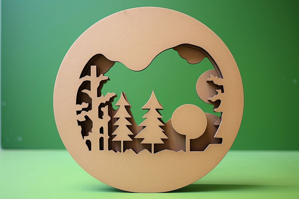 2d park symbol cardboard creativity circle.