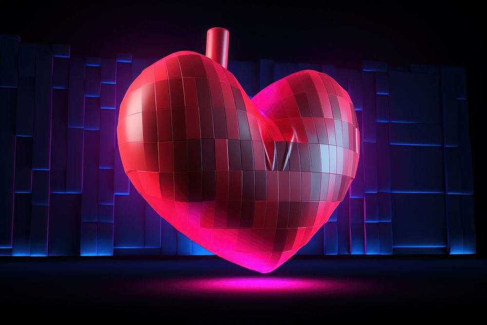 Heart rate vibrant color illuminated futuristic.