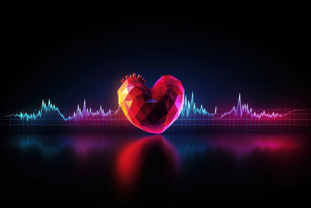 Heart rate vibrant color illuminated technology.