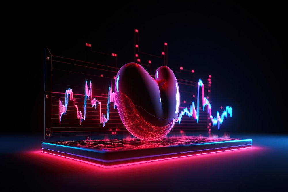 Heart rate illuminated technology futuristic.