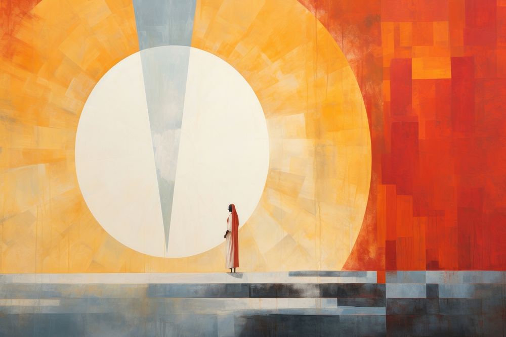 Abstract painting of faith art architecture standing.