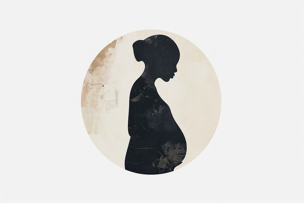 Pregnant mother art white background backlighting.
