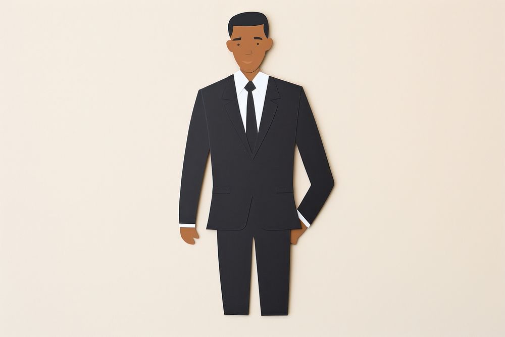 Black man in suit tuxedo art representation.