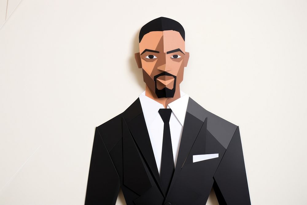 Black man in suit portrait adult representation.