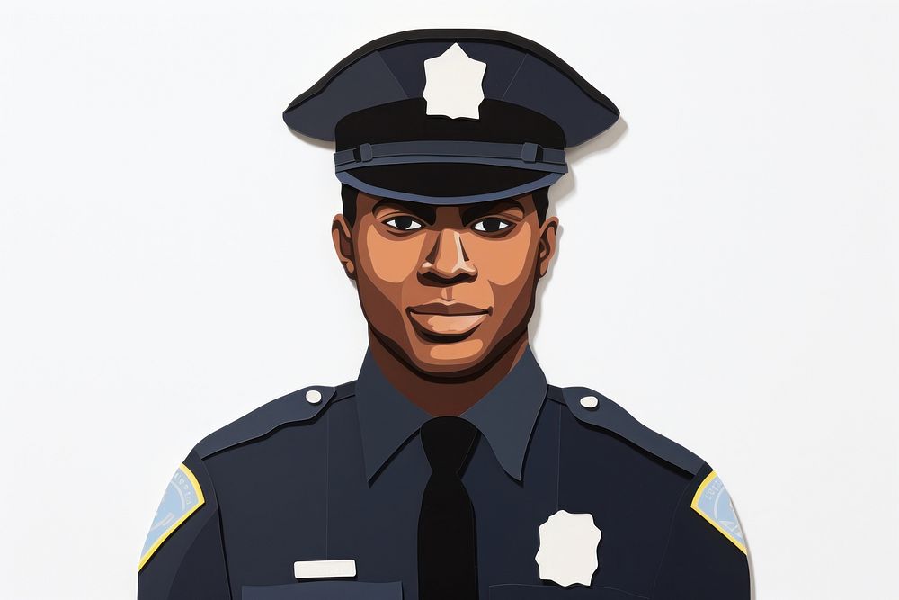 Black man police officer adult protection.