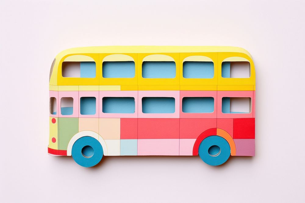 Double-decker bus vehicle craft art.