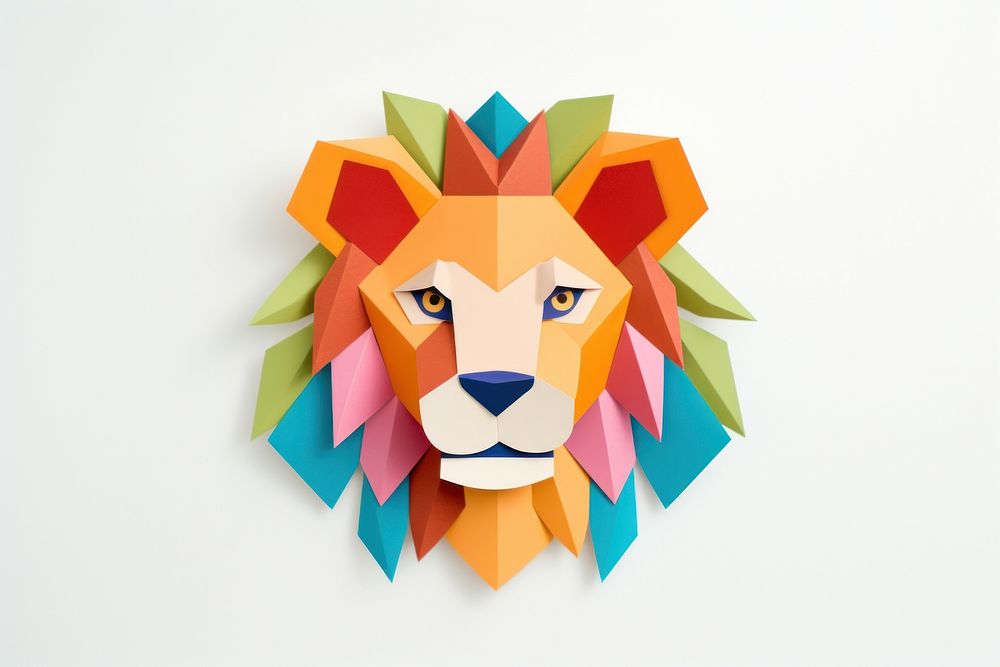 Lion art origami mammal.