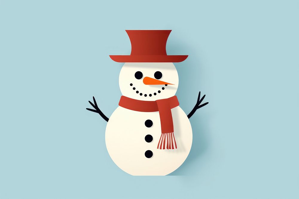 Snowman winter anthropomorphic representation.