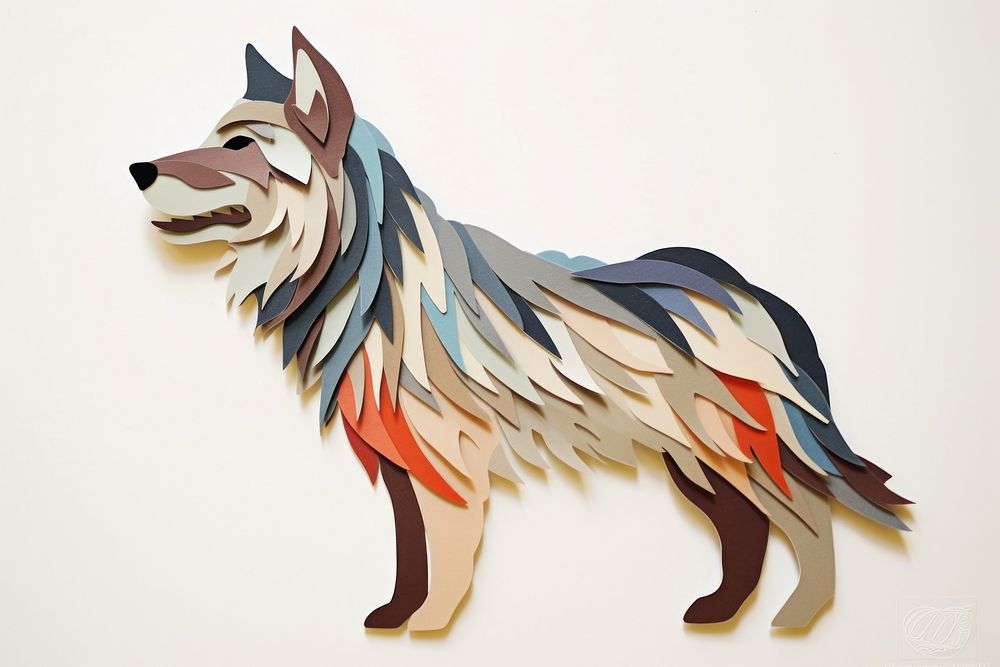 Wolf bark mammal animal art.