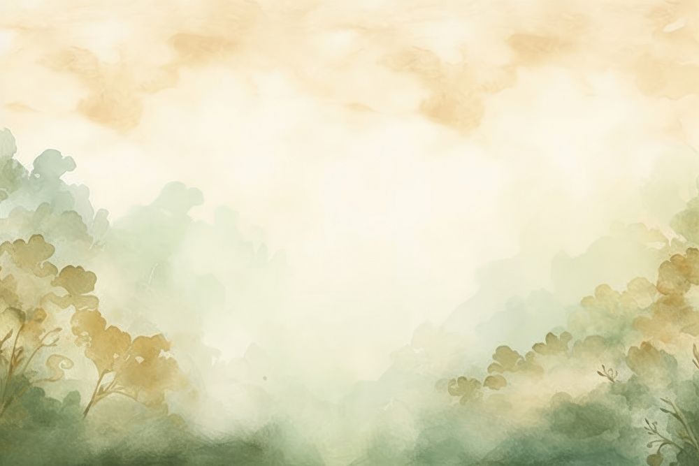 Watercolor gold background pale green cloud backgrounds.