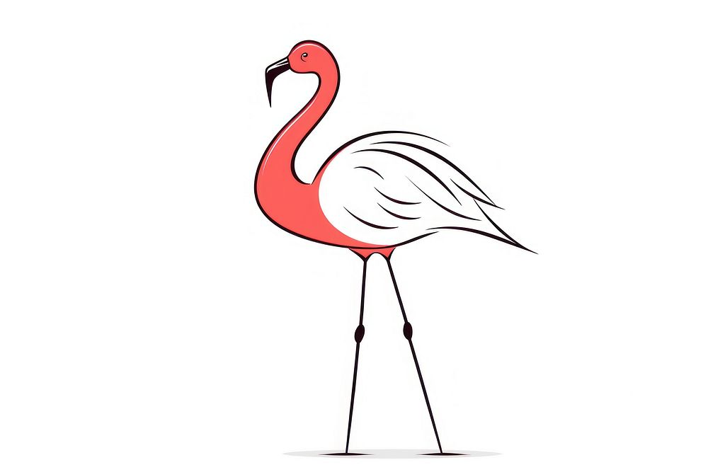 Flamingo animal bird line.