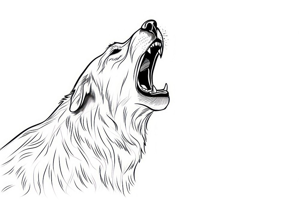 Dog barking sketch drawing mammal. | Premium Photo Illustration - rawpixel