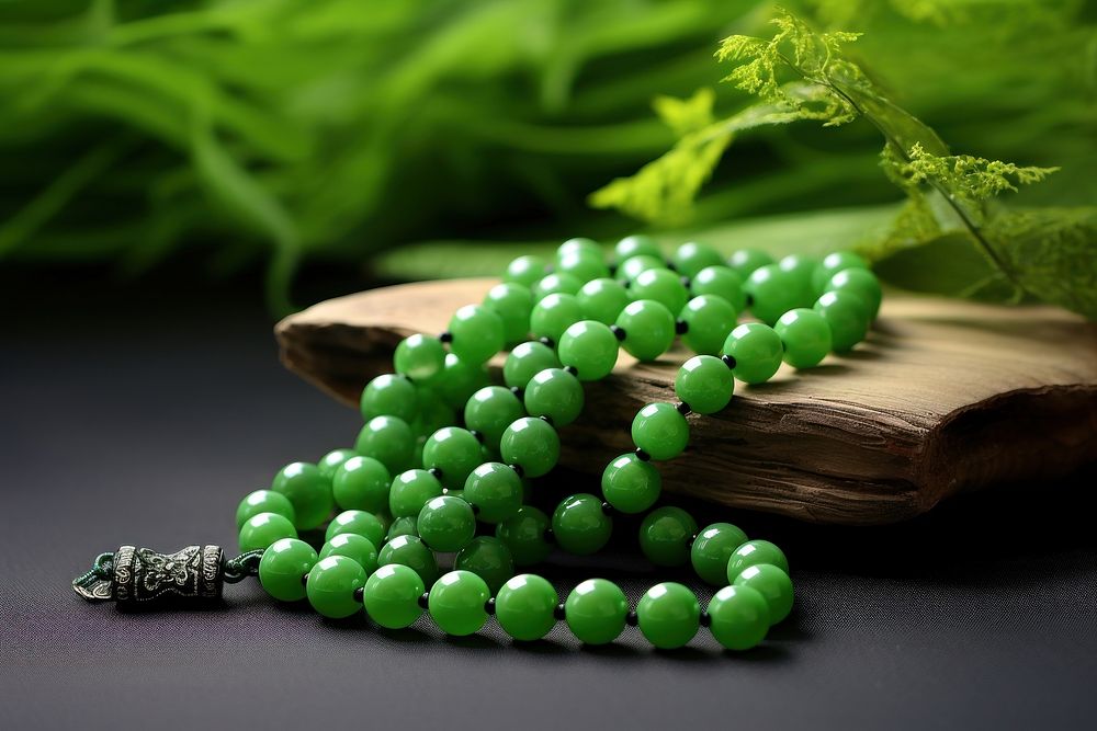 Prayer beads green necklace gemstone.