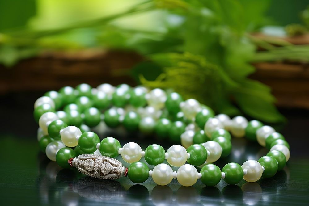 Prayer beads gemstone jewelry green.