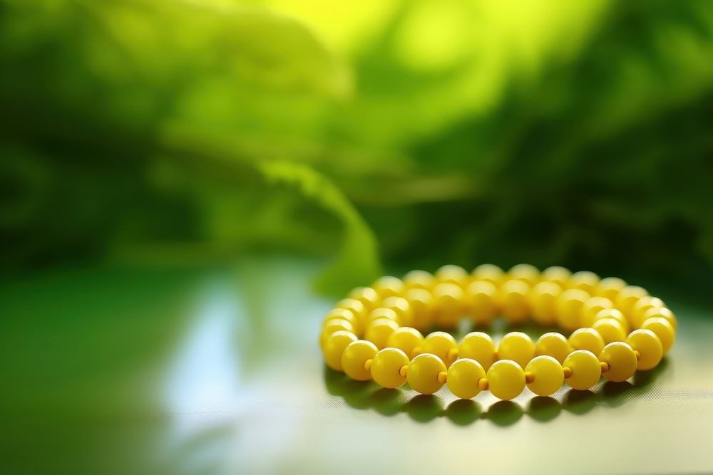 Prayer beads jewelry yellow green.