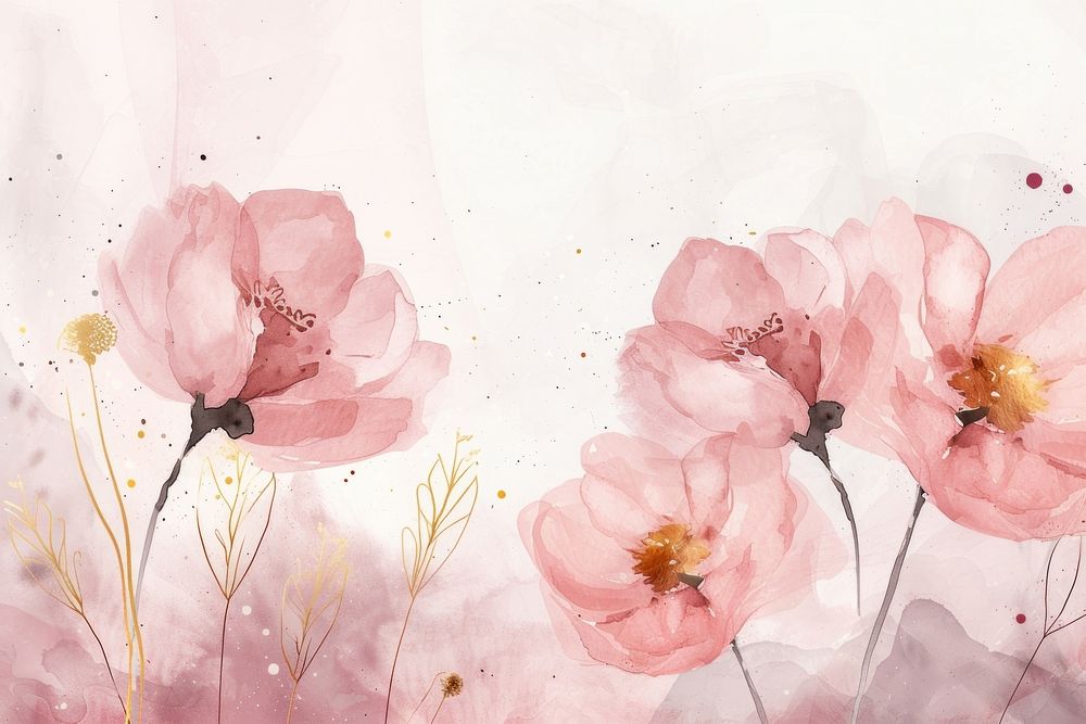 Flower theme watercolor background painting backgrounds blossom.