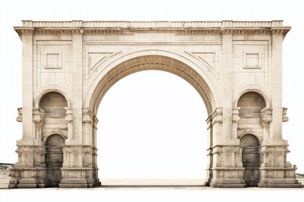 Architecture photo of a arch white background building outdoors.