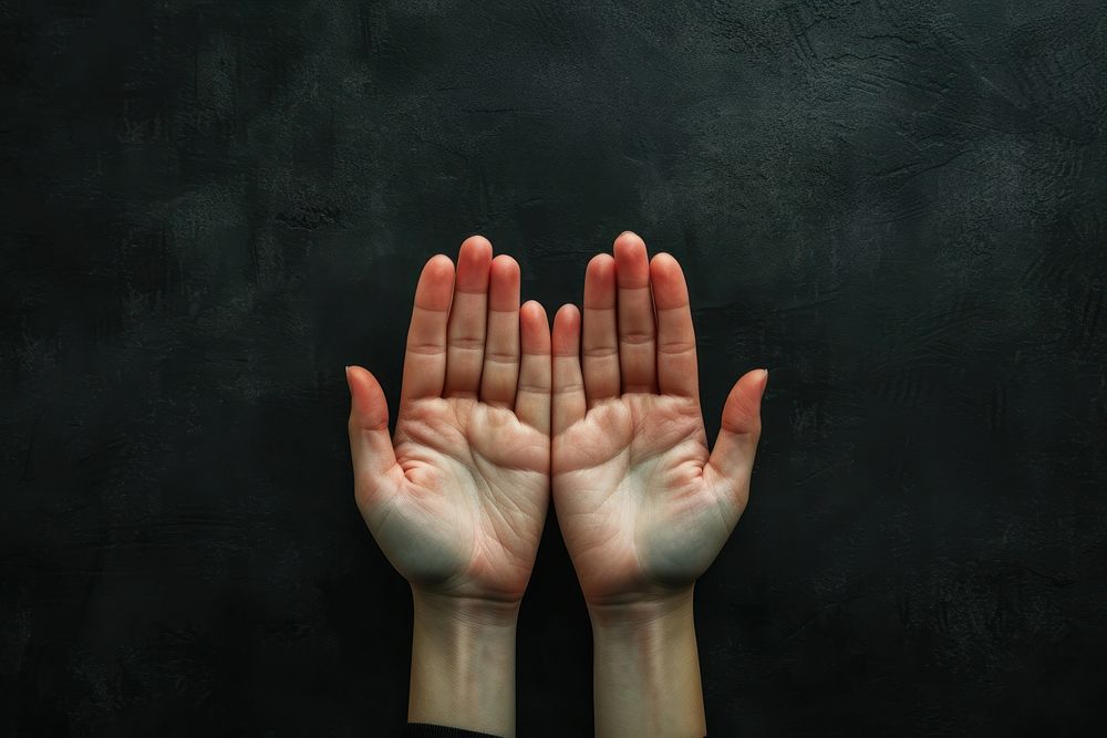 Human hands open palm up worship finger human spirituality.