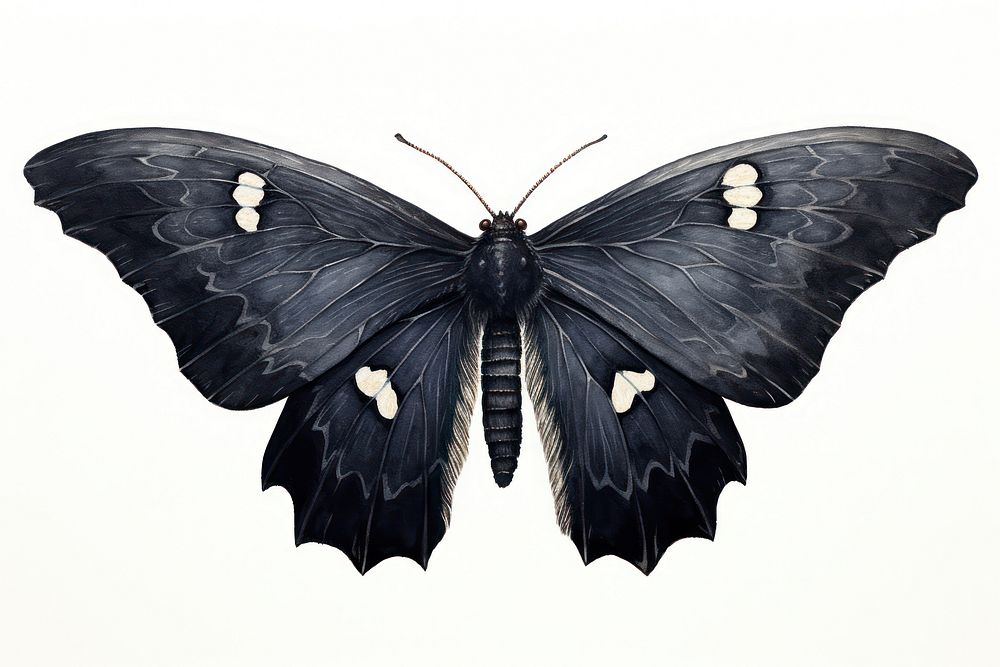 Black color moth butterfly animal insect.