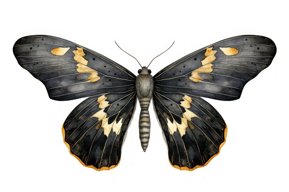 Black color moth butterfly animal insect.