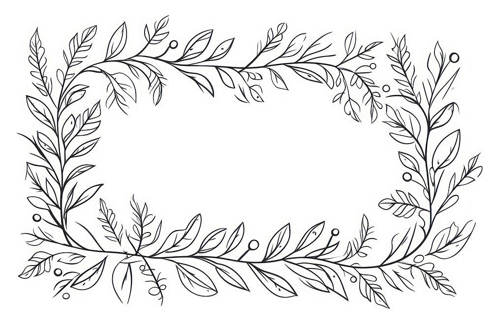 Leaf frame sketch backgrounds pattern.