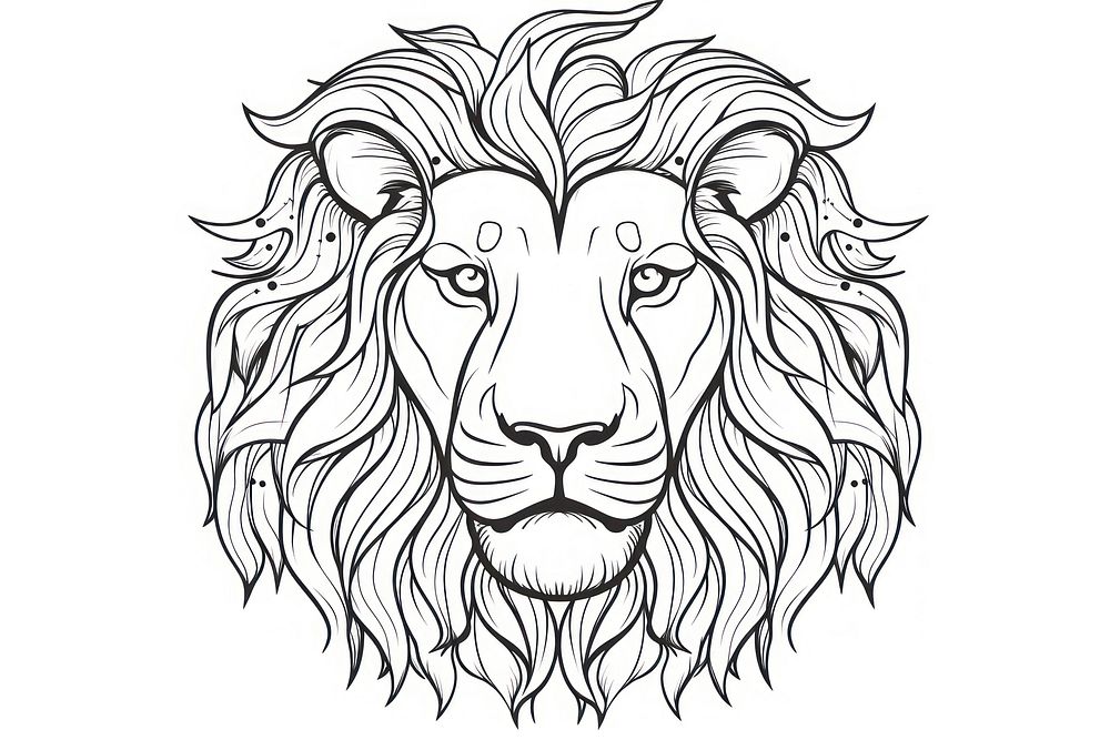 Lion sketch drawing mammal.