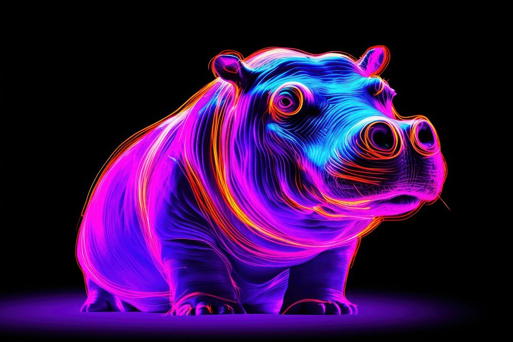 Hippopotamus purple animal mammal.