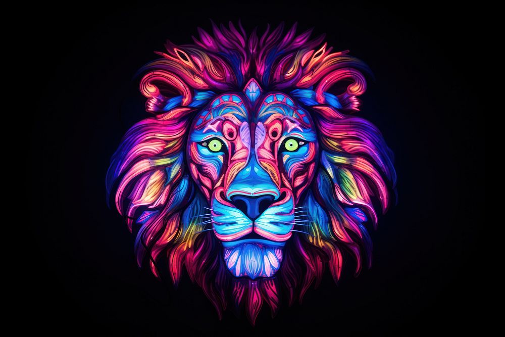 Lion pattern purple mammal.