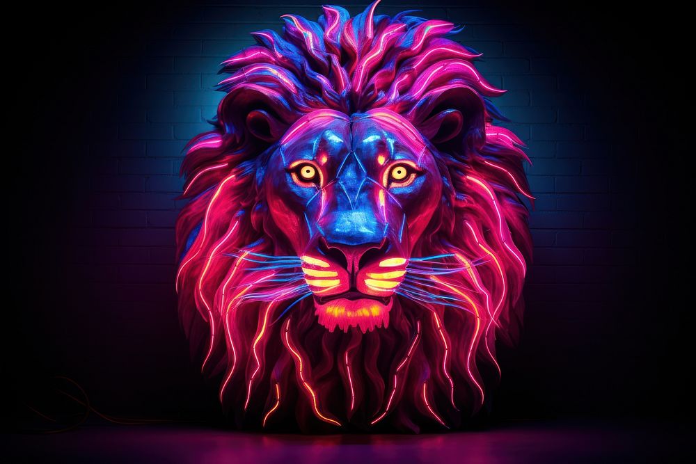 Lion light neon purple.