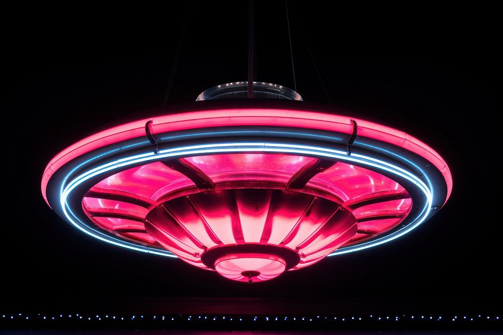 UFO light neon architecture.