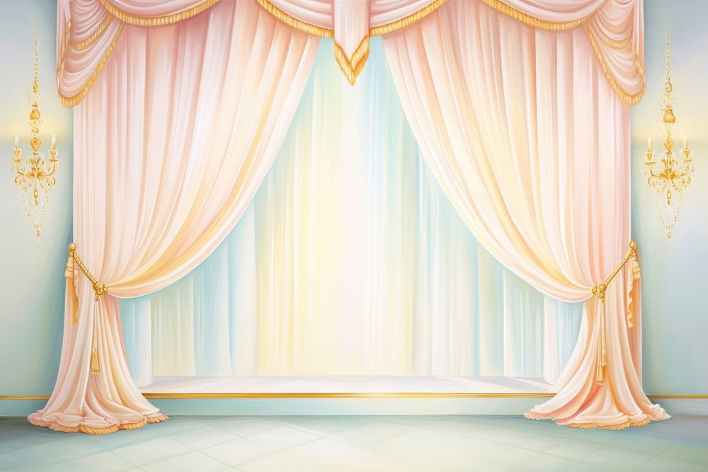 Painting of luxury curtain backgrounds architecture decoration.