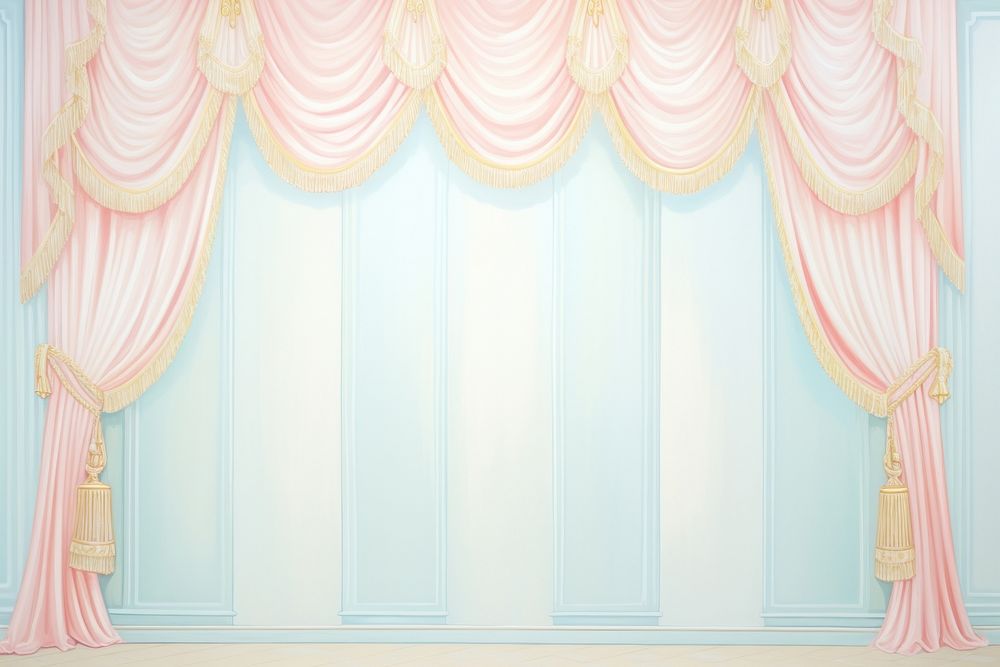 Painting of luxury curtain backgrounds architecture decoration.