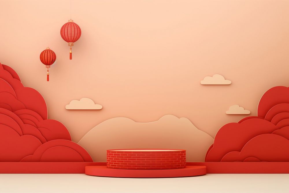 Chinese newyear architecture balloon wall.
