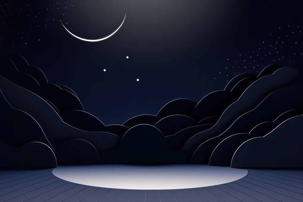 Night skypodium backdrop astronomy nature moon.