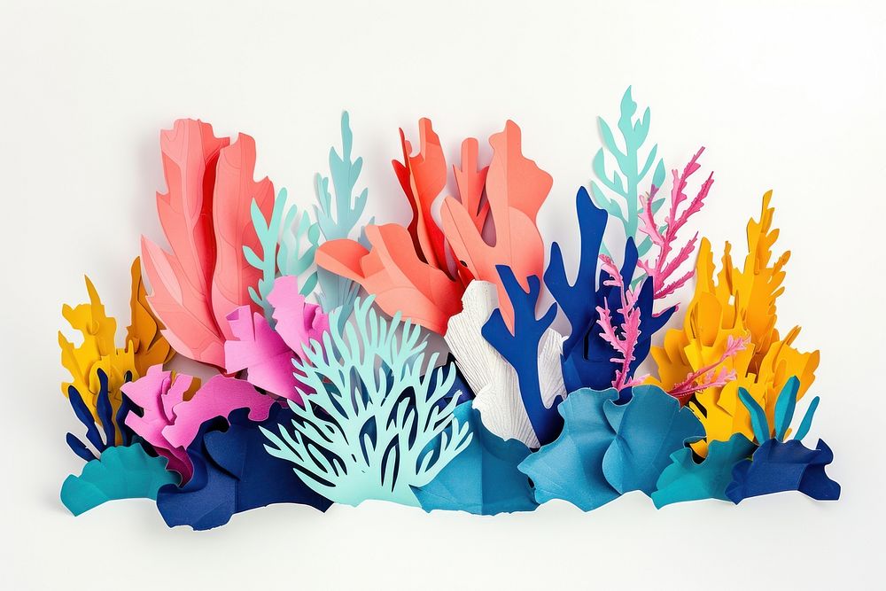 Coral reef nature paper art.