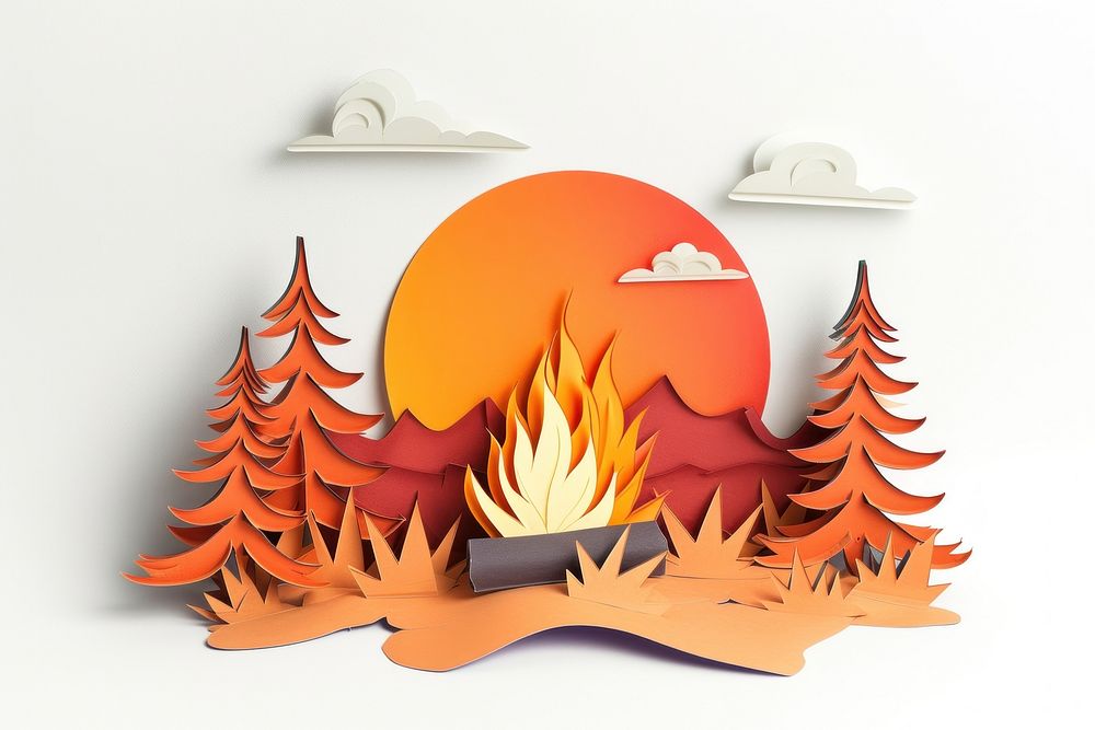 Camp fire plant art creativity.