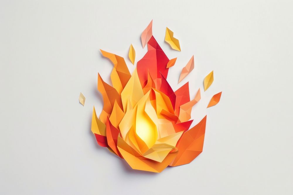 Fire paper origami petal.