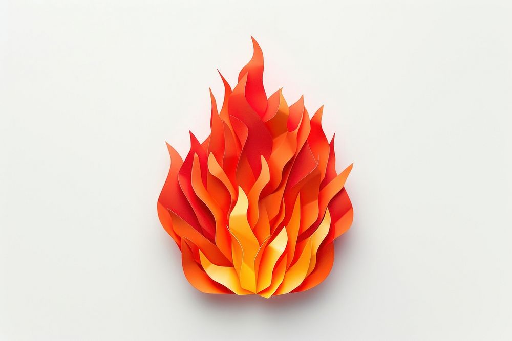 Fire petal paper white background.