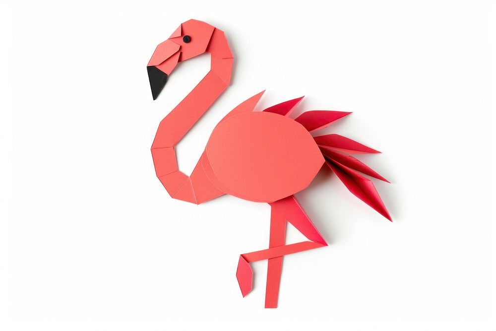 Flamingo origami animal paper.